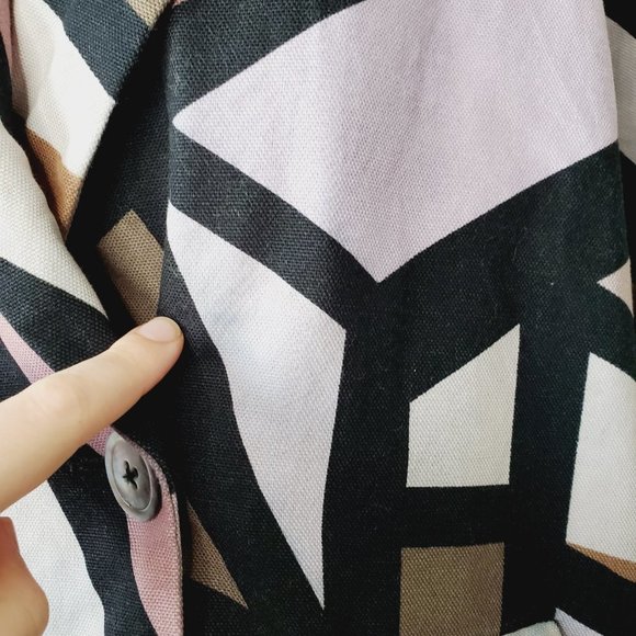 Diane Von Furstenberg Jacket Abstract Retro Double Breasted Cotton Purple 6 - Picture 14 of 14